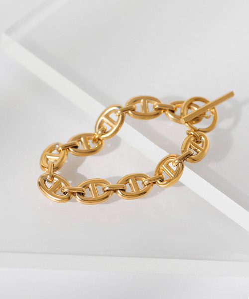 【大人気】マンテルアンカーチェーン ゴールドブレスレット 18K 高級感あり 太幅 チェーンブレスレット メンズ レディース マンテル