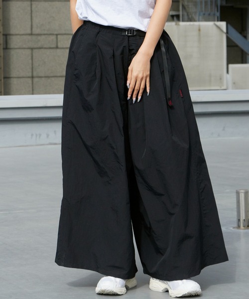 GRAMICCI フレアパンツ（ブラック）とグラミチTシャツ　2点セット Gramicci（グラミチ） パンツ NYLON FLARE PANT フレアパンツ ガウチョ