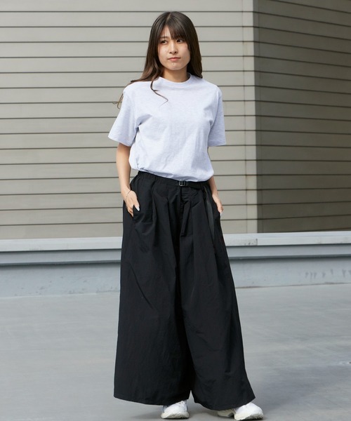 GRAMICCI フレアパンツ（ブラック）とグラミチTシャツ　2点セット Gramicci（グラミチ） パンツ NYLON FLARE PANT フレアパンツ ガウチョ