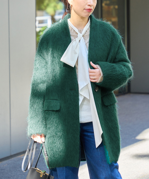 「journal standard L'essage」 ノーカラーコート FREE ブラック レディース_画像2