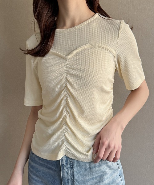 JUNOAH tシャツ ビスチェドッキングシャーリングトップス