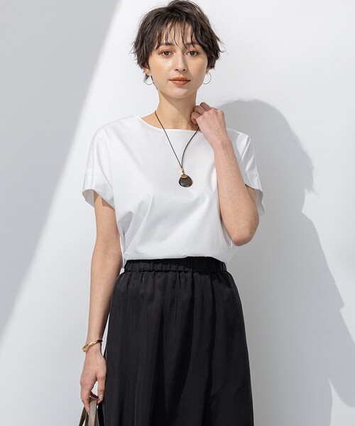 tシャツ 「汗じみ防止/洗える」スムースデザイン フレンチスリーブ Tシャツ レディース 汗じみ防止／洗える】スムースデザイン フレンチスリーブ T