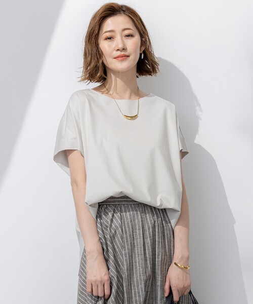 tシャツ 「汗じみ防止/洗える」スムースデザイン フレンチスリーブ Tシャツ レディース trim_ofcrs_item40ad60e6348b11f