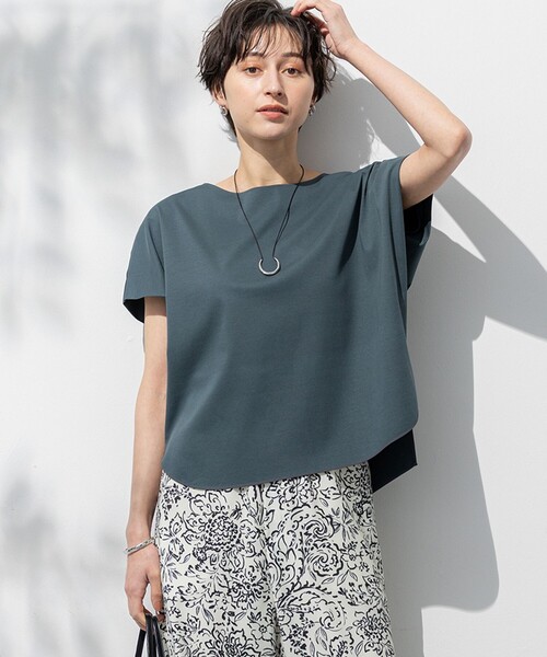 tシャツ 「汗じみ防止/洗える」スムースデザイン フレンチスリーブ Tシャツ レディース 汗じみ防止／洗える】スムースデザイン フレンチスリーブ T