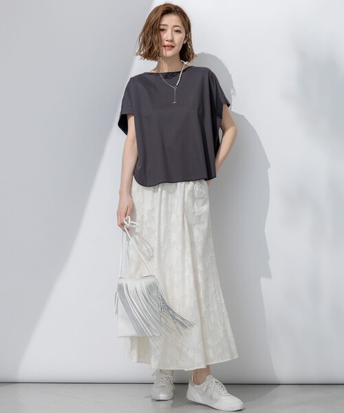 tシャツ 「汗じみ防止/洗える」スムースデザイン フレンチスリーブ Tシャツ レディース セール】【汗じみ防止/洗える】スムースデザイン フレンチ