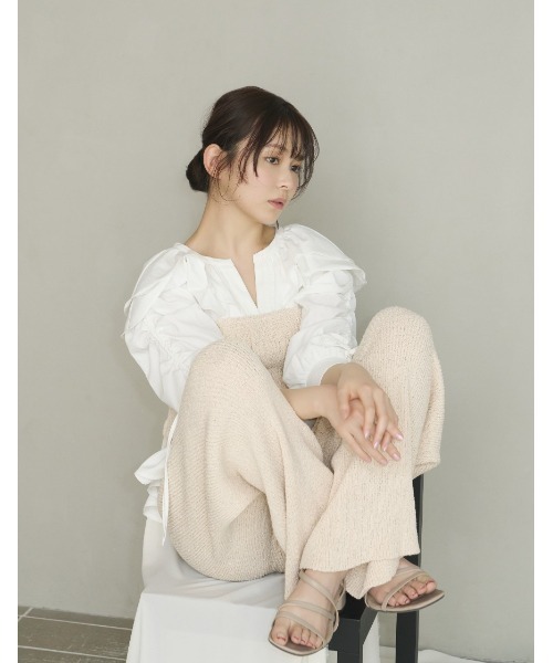 NOTRE emor（ノートルエモア） パンツドレス wave knit bustier x