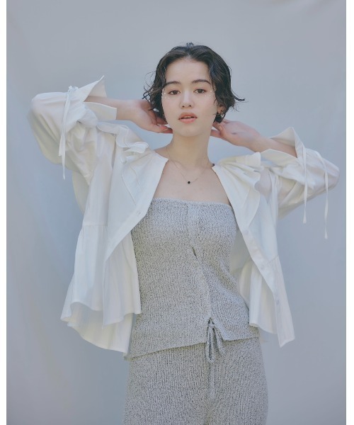 NOTRE emor（ノートルエモア） パンツドレス wave knit bustier x