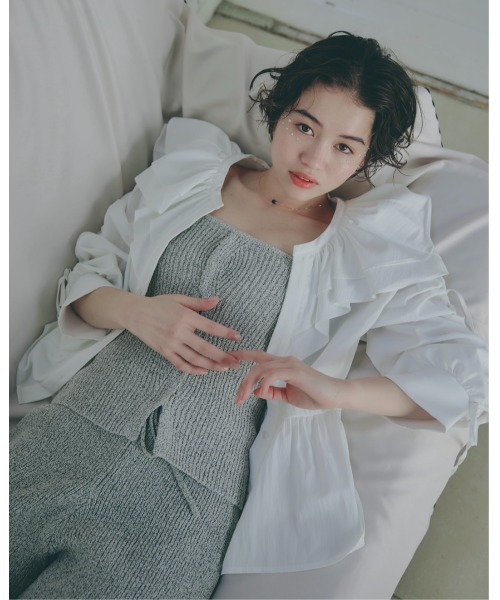 NOTRE emor（ノートルエモア） パンツドレス wave knit bustier x