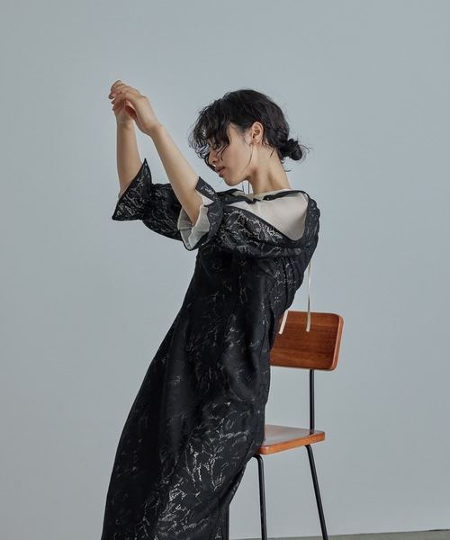 niana 「niana」 7分袖ワンピース L ブラウン レディース