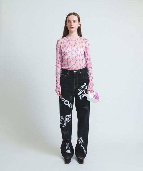 パンツ 「soduk」love books denim trousers レディース : ZOZOTOWN