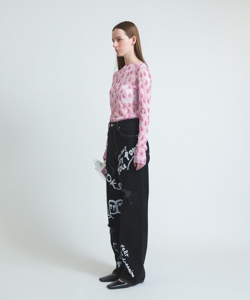 パンツ 「soduk」love books denim trousers レディース : ZOZOTOWN