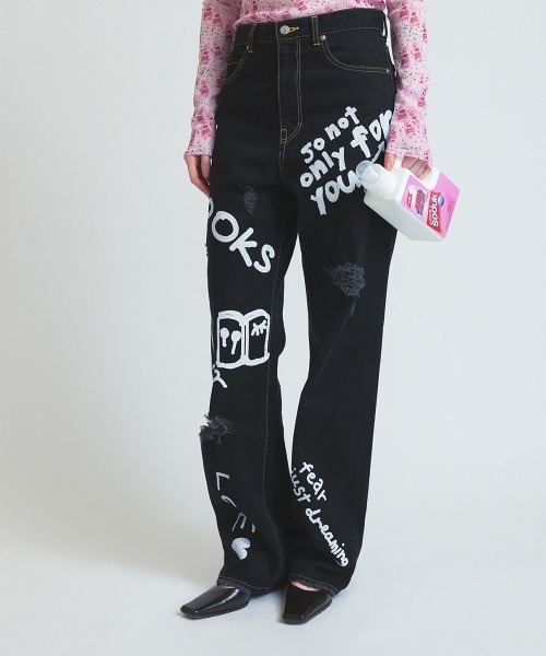 パンツ 「soduk」love books denim trousers レディース : ZOZOTOWN