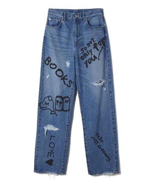 パンツ 「soduk」love books denim trousers レディース : ZOZOTOWN