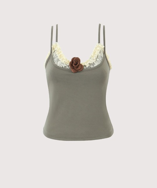 アンサンブル Rose Motif Lace Cami Set