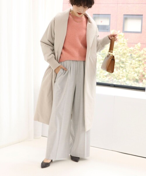 【タグ付き未使用】NOLLEY'S LIGHT ロングコート38 NOLLEY'S（ノーリーズ） コート FREE ダークネイビー レディース