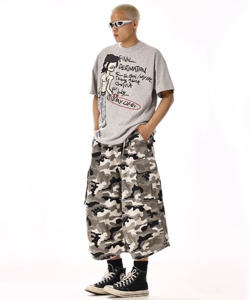 FreeZone カーゴパンツ Y2Kストリートハーフパンツ メンズ レディース