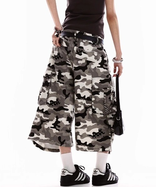 FreeZone カーゴパンツ Y2Kストリートハーフパンツ メンズ レディース