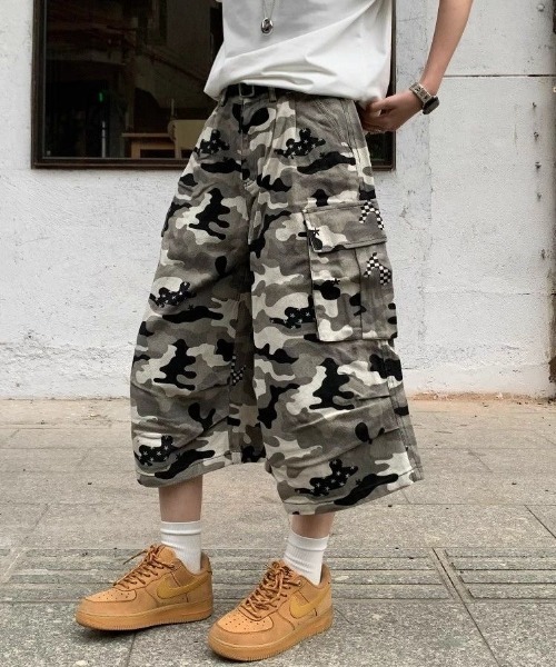 00s Akademiks シティカモ 迷彩 パラシュート カーゴパンツ 極太 00s Akademiks シティカモ 迷彩 パラシュート カーゴパンツ 極太