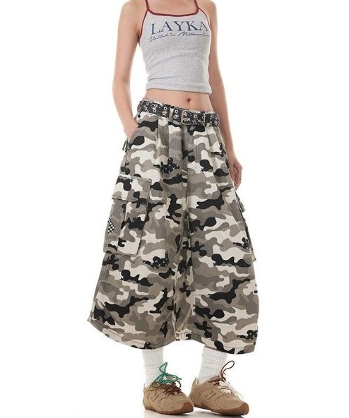 FreeZone カーゴパンツ Y2Kストリートハーフパンツ メンズ レディース