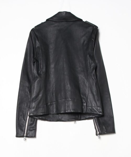 美品　 GalaabenD ガラアーベント　レザー ダウンジャケット ブラック ガラアーベント レザー シングルライダース ダウンジャケット 黒 美品