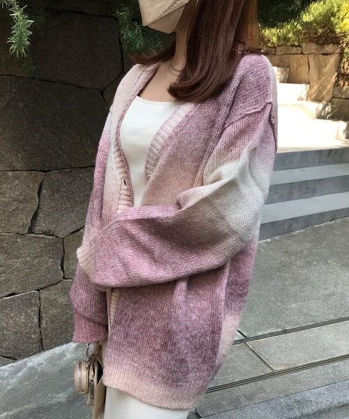 「INGNI」 ニットカーディガン M ブルー レディース_画像8