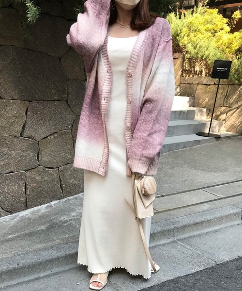 「INGNI」 ニットカーディガン M ブルー レディース_画像9