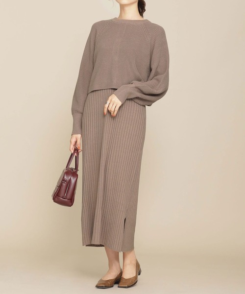 「NANO universe」 ニットワンピース 36 ブラック レディース_画像2