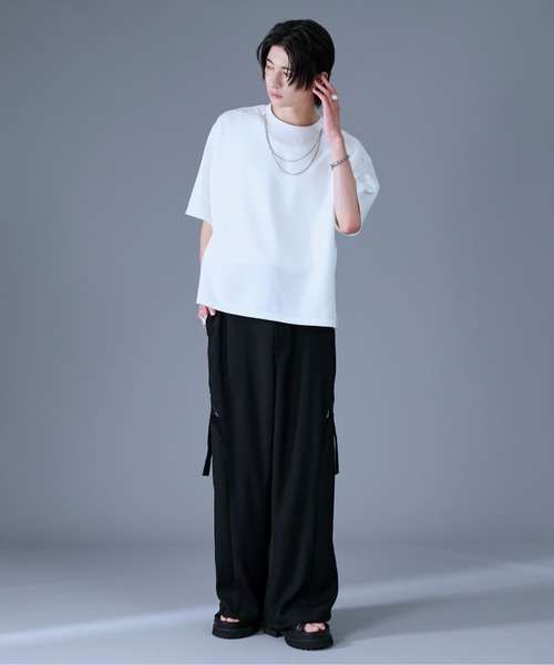 eluさん Ellno Loset パンツ サイドシアーカットアウトパンツ メンズ