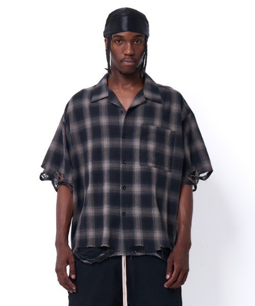 tシャツ DankeSchon/ダンケシェーン/OMBRE CHECK MESH T-SHIRTS レディース メンズ DANKE SCHON tシャツ DankeSchon/ダンケシェーン/OMBRE CHECK