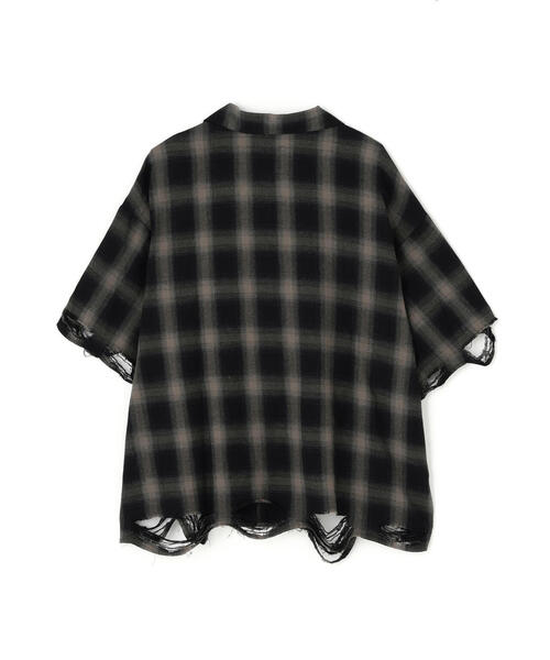 ブラウス シャツ DankeSchon/ダンケシェーン/SIZZLE CHECK S/S SHIRTS レディース メンズ DANKE SCHON シャツ DankeSchon/ダンケシェーン/PIGMENT DAMAGE
