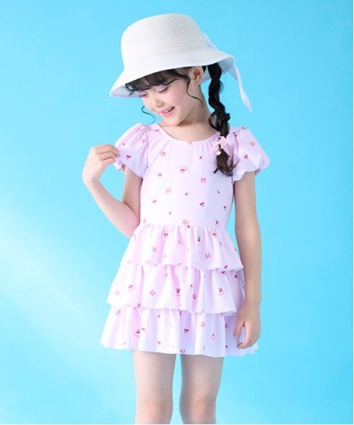 チェリーバスケット ワンピース うさぎ 水着 夏服 麦わら帽子ノーブランド Barairo no Boushi レディース ハット 麦わら帽子 斜茎花の麦