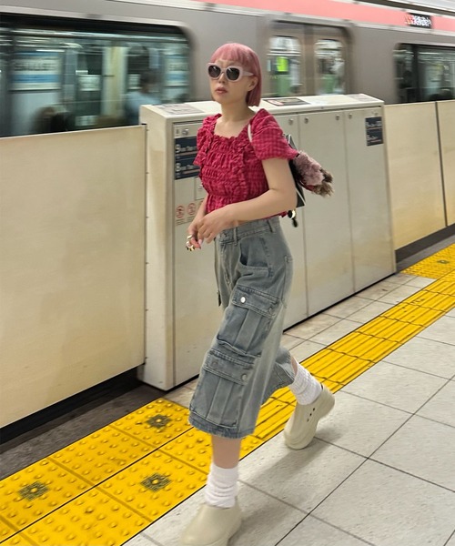 Alley Tokyo ブラウス シャツ ギンガムフリフリブラウス レディース