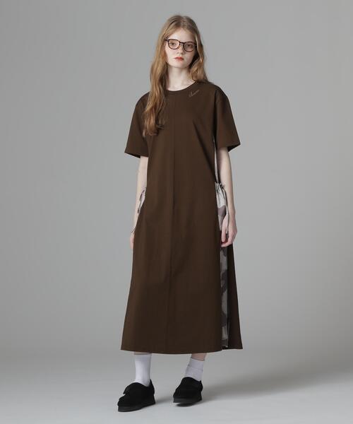 AVIREX（アヴィレックス） ワンピース 半袖 PLEATED CAMO MIX GATHER