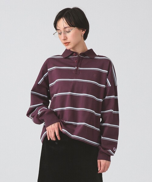ポロシャツ ポロ 「別注」Champion / ボーダー ポロシャツ レディース