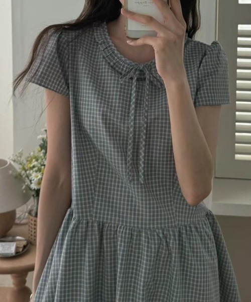 チェック柄ダブルブレスト　ワンピース GRL チェック柄ダブルブレストワンピース - メルカリ
