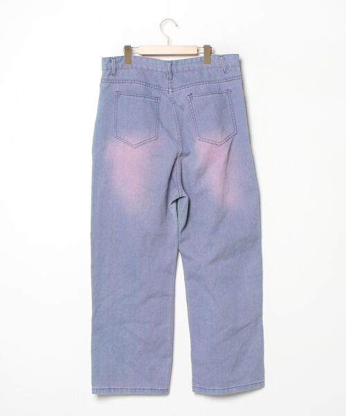 「MGV」 加工デニムパンツ LARGE パープル メンズ