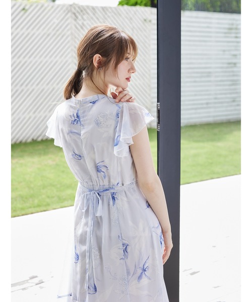 tocco closet tシャツ ウエストリボン付きフリル＆パール装飾