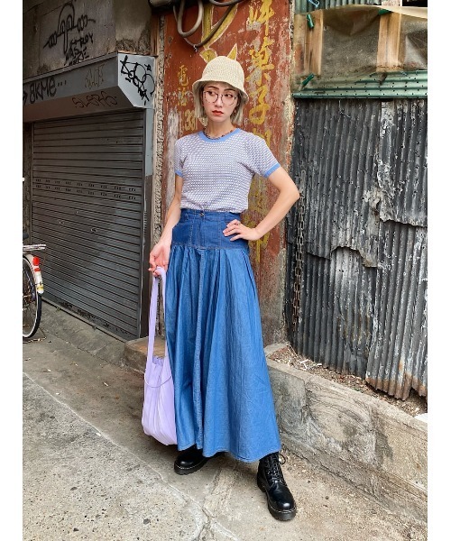 「L.H.P」 「courage」半袖ニット F ラベンダー レディース_画像2