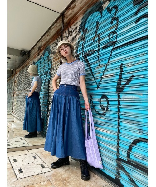 「L.H.P」 「courage」半袖ニット F ラベンダー レディース_画像3