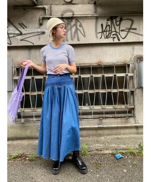 「L.H.P」 「courage」半袖ニット F ラベンダー レディース_画像4