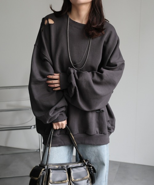 ap retro トレーナー スウェット ダメージ加工Big裏毛トレーナー