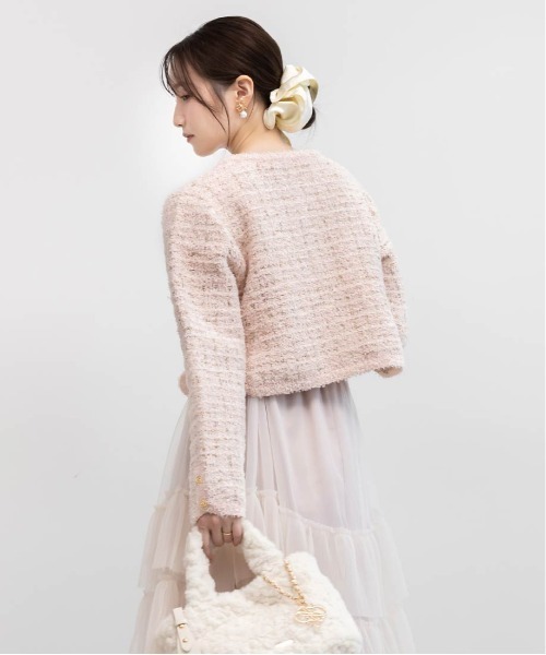 RANDA（ランダ） カーディガン ツイードニットカーディガン レディース