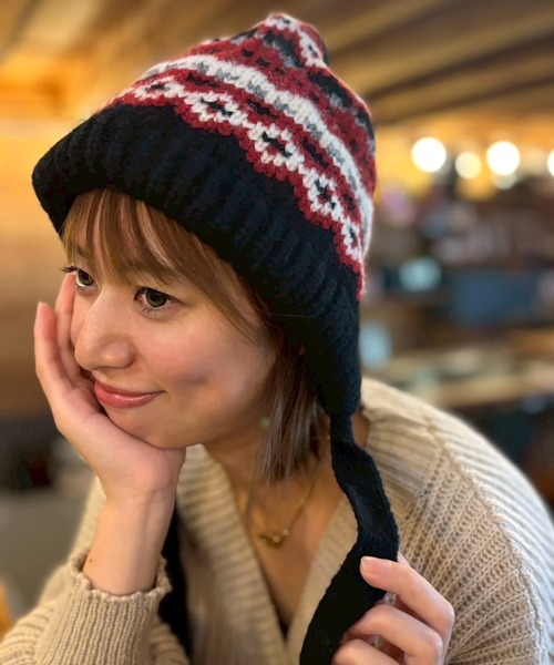 ARCADE（アーケード） ニット帽 ニットキャップ 手編み風ノルディック