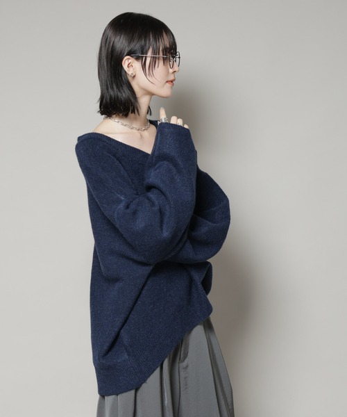 NANO universe（ナノ・ユニバース） ニット セーター Vネックワイド