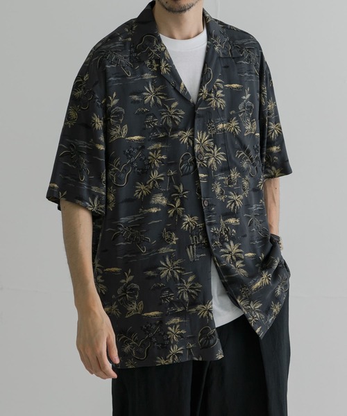 「TWO PALMS」 半袖シャツ MEDIUM ブラック系その他 メンズ_画像9