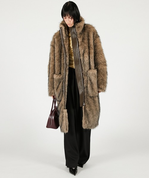 コート アウター シンセティックファーロングコート / Synthetic Fur Long Coat レディース メンズの画像