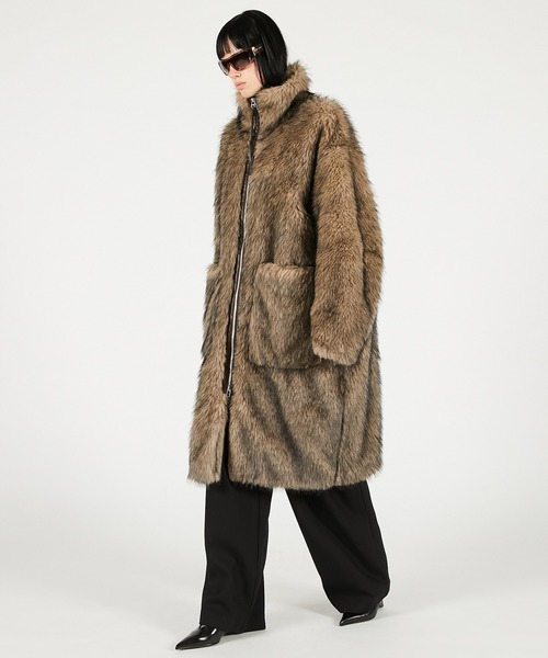 コート アウター シンセティックファーロングコート / Synthetic Fur Long Coat レディース メンズの画像