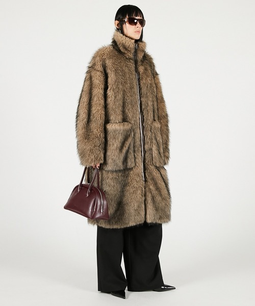 コート アウター シンセティックファーロングコート / Synthetic Fur Long Coat レディース メンズの画像