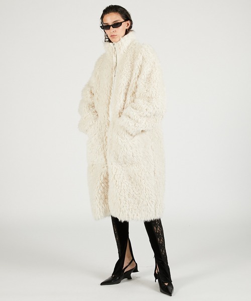 コート アウター シンセティックファーロングコート / Synthetic Fur Long Coat レディース メンズの画像