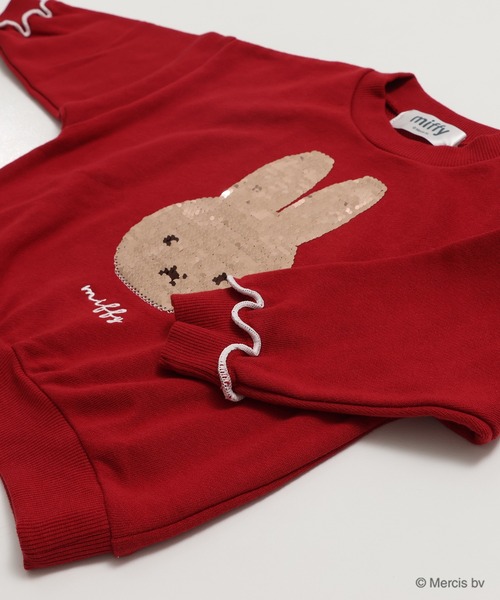 Miffy（ミッフィー） トレーナー 「ミッフィー」袖メロウ 裏毛 